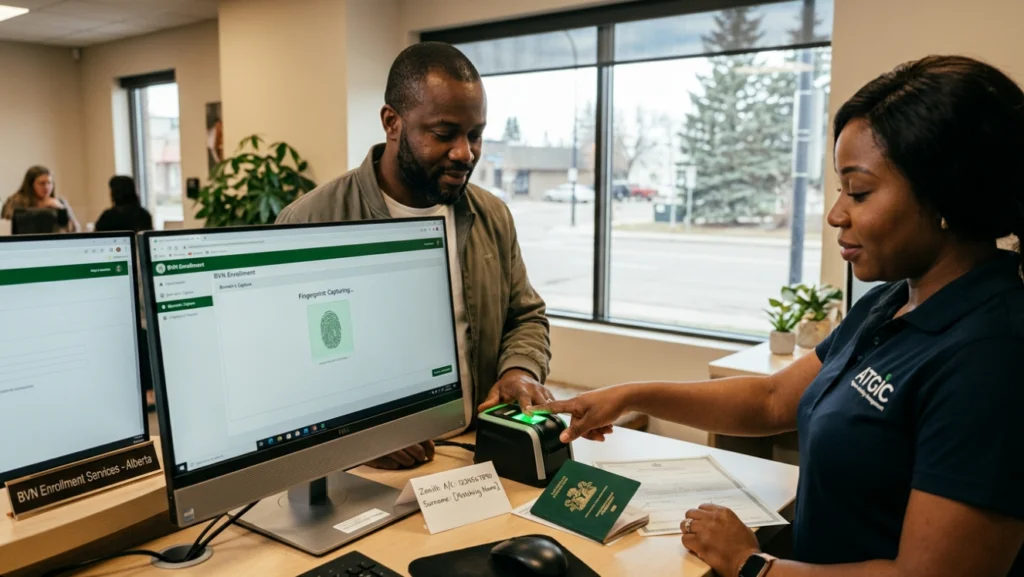 Access professional BVN enrolment services in Red Deer. Our centers provide secure biometric data capture and identity verification to help you link your Nigerian bank accounts while living in Canada. Visit us for efficient, reliable registration.